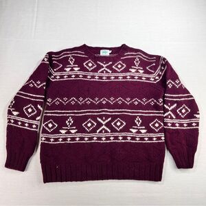 Vintage Dorfit Maroon Sweater 100% Shetland wool Sz L